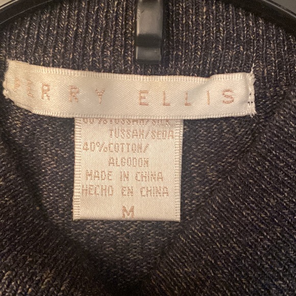 Perry Ellis mens dark gray crewneck sweater - Picture 2 of 4